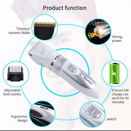 100-240v Professional Hair Trimmer Hair Clipper men Electric barber cutter hair cutting machine haircut ceramic titanium blade47