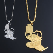 Load image into Gallery viewer, SG New Fashion Barber's Series Necklaces Hip Hop Barber Chair Hairdresser Gothic Chain Necklace Scissors Comb Jewelry For Men