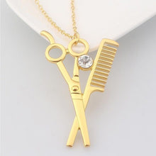Load image into Gallery viewer, SG New Fashion Barber's Series Necklaces Hip Hop Barber Chair Hairdresser Gothic Chain Necklace Scissors Comb Jewelry For Men