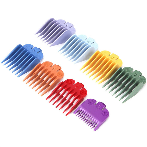 1 Box Eight Sizes Guide Comb Set Rainbow Color Clipper Spare Parts Haircut Accessories for Barber